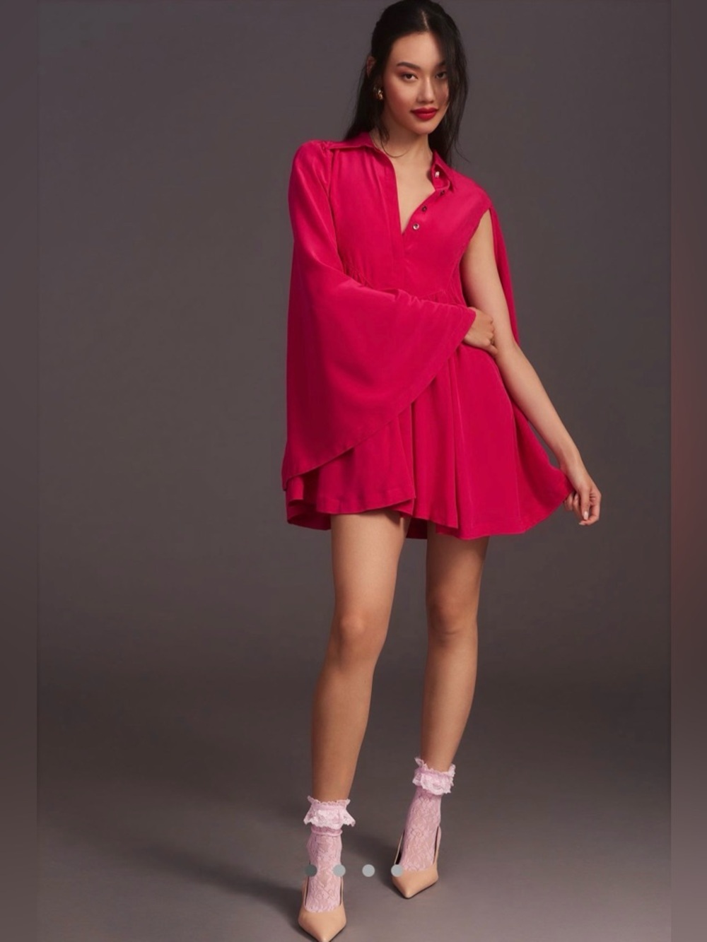 Maeve by Anthropologie Silk cape dress